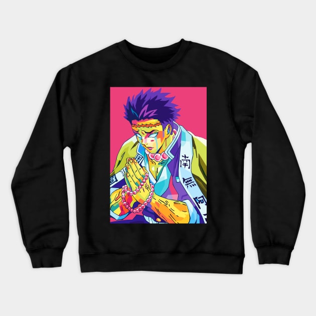 Gyomei Himejima Wpap Pop Art Crewneck Sweatshirt by Zet Art